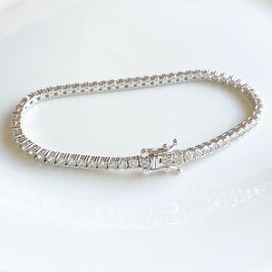 sterling silver cz tennis bracelet